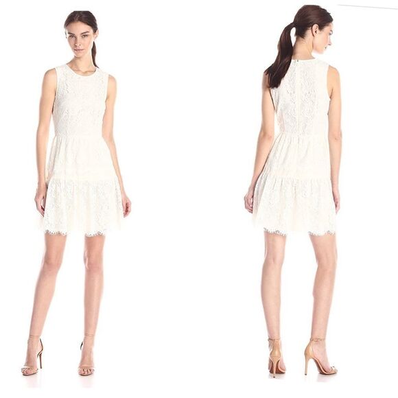 CeCe Lace Flare Sleeveless tiered scallop Dress 2 - Picture 1 of 5